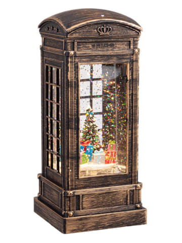 Bizzotto Dekoracyjna lampa LED "Call Box" w kolorze brązowym - wys. 21 cm