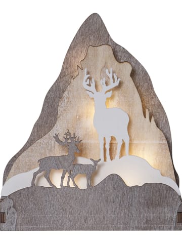 STAR Trading Dekoracyjna figurka LED "Fauna" w kolorze brązowo-beżowym - 18 x 21 x 6 cm