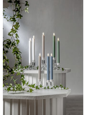 STAR Trading 2er-Set: LED-Kerzen "Flamme Stripe" in Blau - (H)25 cm