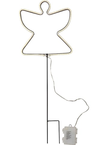 STAR Trading LED-Gartenstecker "Neon Angel" in Schwarz/ Weiß - (B)23,5 x (H)65 cm