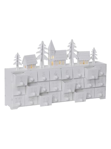 STAR Trading Ledadventskalender "Yuletide" wit - (B)37,5 x (H)22,5 cm