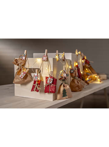 STAR Trading LED-Lichterkette "Clippy Advent" in Bunt - (L)240 cm