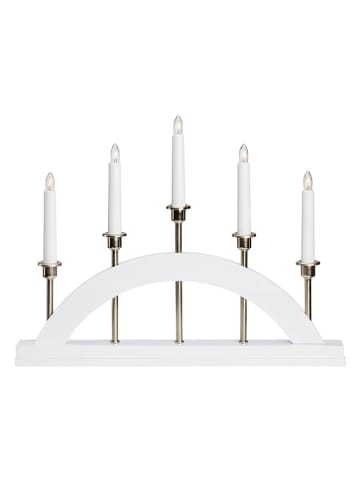 Marksljöd Adventsleuchter "Bridge" in Weiß - (B)47 x (H)36 cm