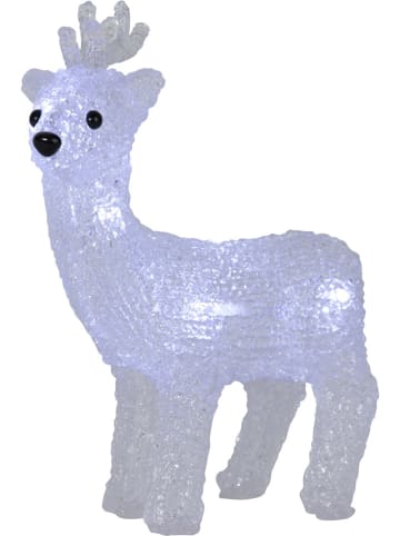 STAR Trading Figurka dekoracyjna LED "Crystal Deer" w kolorze białym - 20 x 22 cm