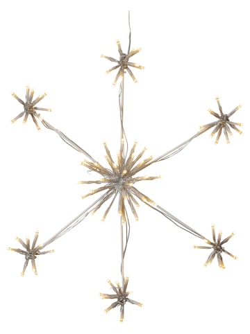 STAR Trading Dekoracyjna zawieszka LED "Flower Snowflake" w kolorze białym - 50 x 50 cm