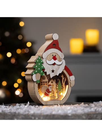 Hollybell LED-Dekoleuchte ''Santa'' in Beige/ Rot - (B)11 x (H)15,8 x (T)3 cm