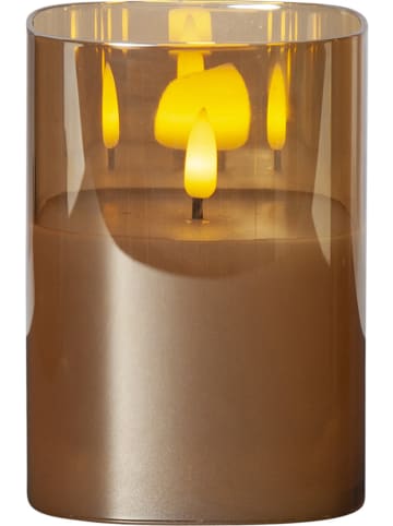 STAR Trading Świecznik LED "Flamme" w kolorze złotym - wys. 12,5 x Ø 9 cm