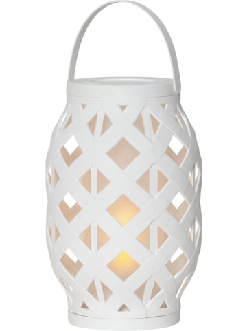 STAR Trading Lampion LED "Flame Lantern" w kolorze białym - wys. 23 cm