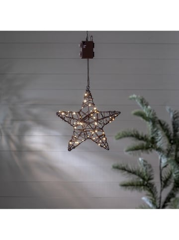 STAR Trading LED-Dekohänger "Vicke Star" in Braun - (B)30 x (H)30 cm