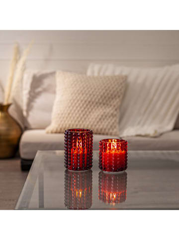 STAR Trading Świeca LED w kolorze czerwonym - wys. 12,5 cm