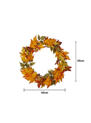 STAR Trading Dekoracyjny wieniec LED "Autumn" w kolorze pomarańczowym - Ø 45 cm