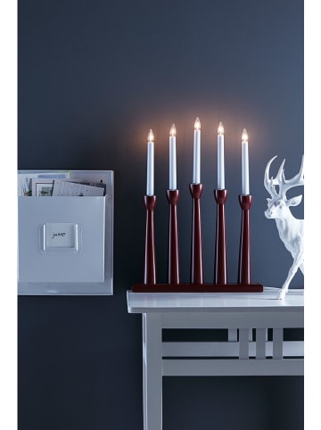 Marksljöd Adventsleuchter "Mäserkär" in Rot - (B)36 x (H)49 cm