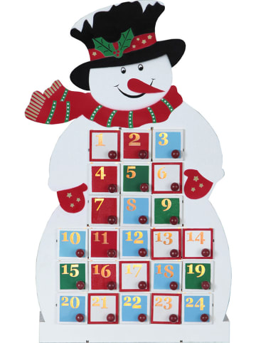 STAR Trading Kalendarz adwentowy LED "Yuletide" w kolorze białym ze wzorem - 25 x 45 cm