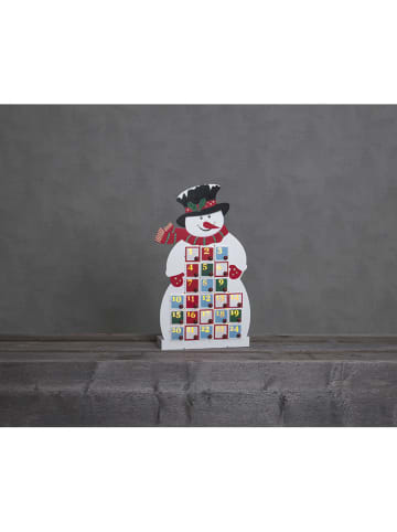 STAR Trading Kalendarz adwentowy LED "Yuletide" w kolorze białym ze wzorem - 25 x 45 cm