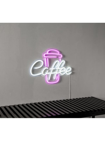 STAR Trading LED-Wandleuchte "Plexy" in Lila/ Weiß - (B)30 x (H) 40 cm