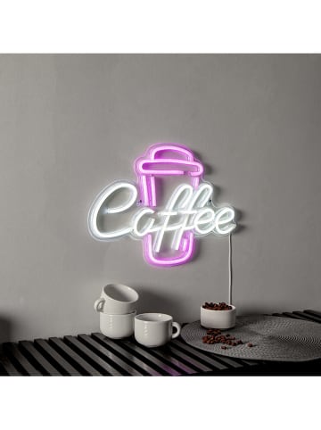 STAR Trading Lampa ścienna LED "Plexy" w kolorze fioletowo-białym - 30 x 40 cm