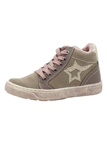 lamino Leren sneakers kaki