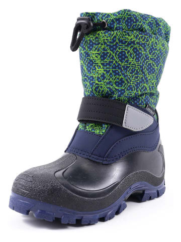 lamino Botki zimowe w kolorze granatowo-zielonym