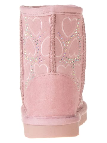 lamino Leder-Boots in Rosa