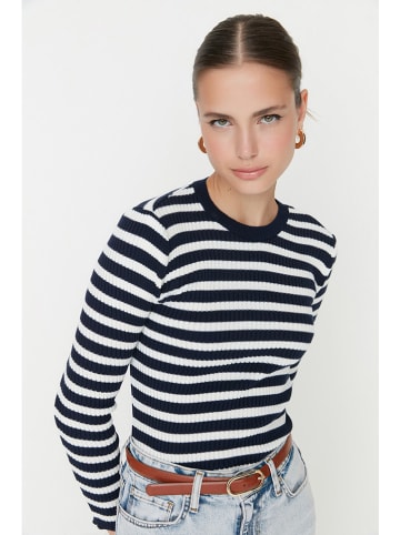 trendyol Trui donkerblauw/wit