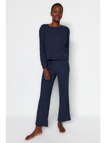 trendyol 2-delige pyjamaset donkerblauw
