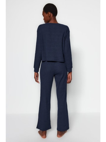 trendyol 2-delige pyjamaset donkerblauw