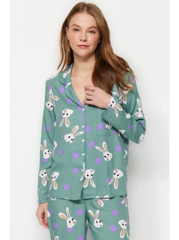 trendyol Piżama w kolorze błękitno-białym