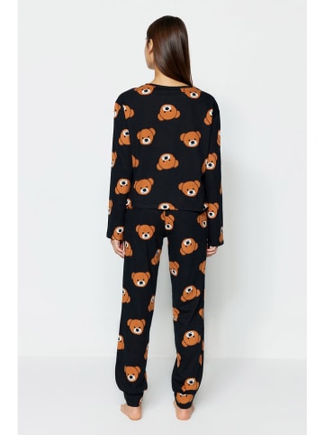 trendyol Piżama w kolorze jasnobrązowo-czarnym