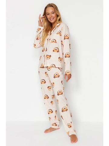 trendyol Pyjama beige/bruin/oranje