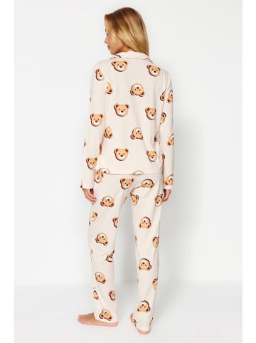trendyol Piżama w kolorze beżowo-pomarańczowo-brązowym