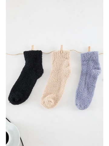 trendyol 3er-Set: Socken in Schwarz/ Lila/ Beige