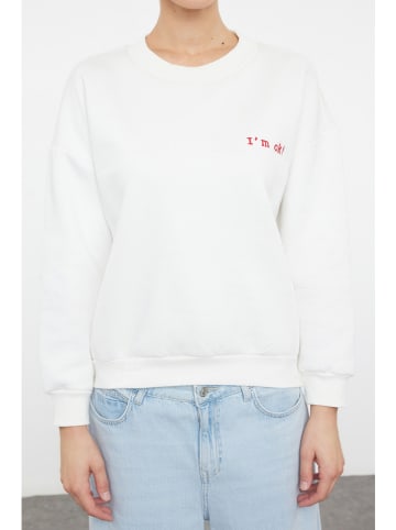 trendyol Bluza w kolorze kremowym