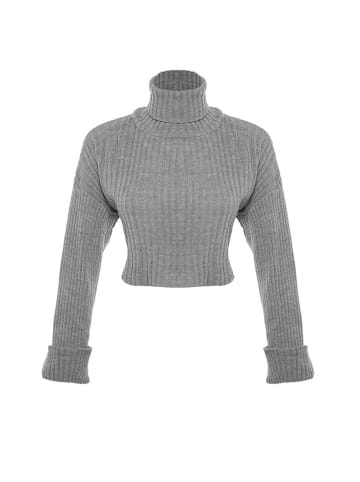 trendyol Rollkragenpullover in Grau