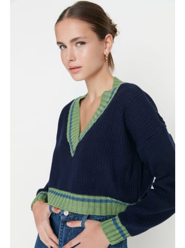trendyol Trui donkerblauw/groen