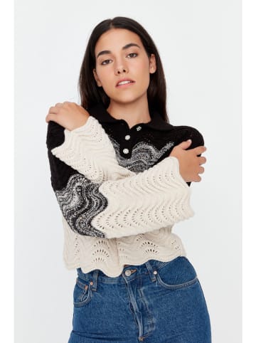 trendyol Trui zwart/crème