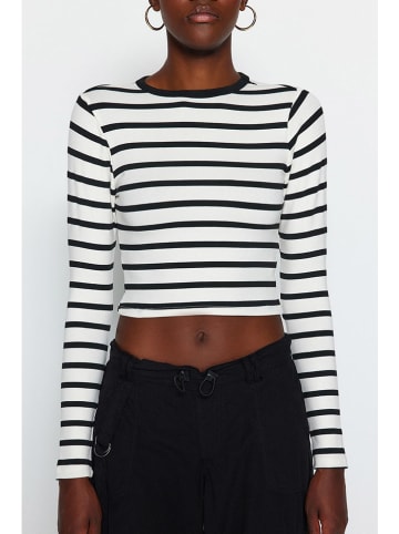 trendyol Longsleeve zwart/wit