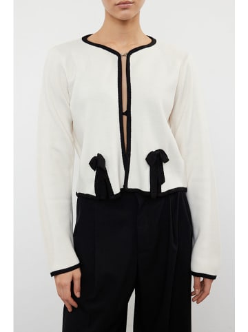 trendyol Cardigan in Creme/ Schwarz