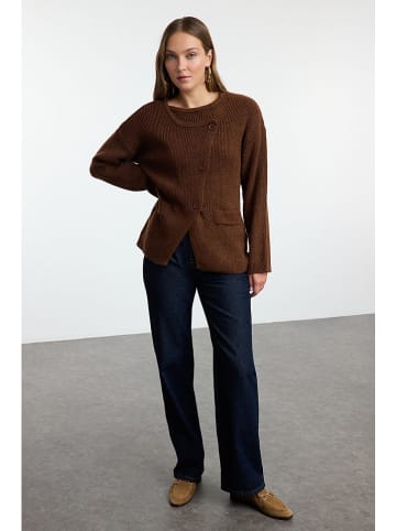 trendyol Kardigan w kolorze brązowym