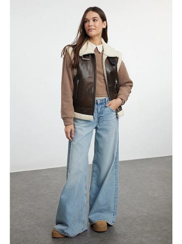 trendyol Kunstleren bodywarmer donkerbruin