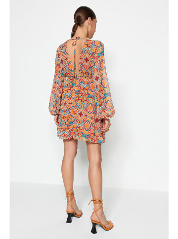 trendyol Kleid in Orange/ Blau