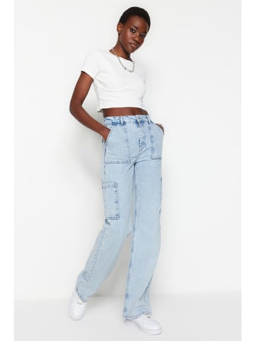 trendyol Dżinsy - Comfort fit - w kolorze błękitnym