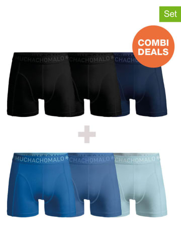 Muchachomalo 5-delige set: boxershorts zwart/donkerblauw/blauw