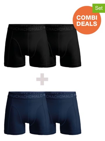 Muchachomalo 4-delige set: boxershorts zwart/donkerblauw