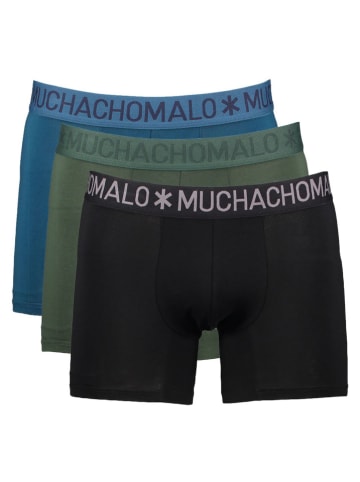 Muchachomalo 3er-Set: Boxershorts in Blau/ Khaki/ Schwarz