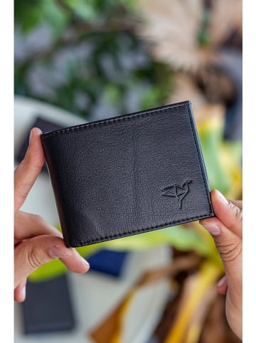 BAGmori Skórzany portfel w kolorze czarnym - 11 x 8 x 2 cm