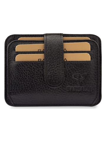 BAGmori Leder-Kartenetui in Schwarz - (B)11 x (H)8 x (T)2 cm