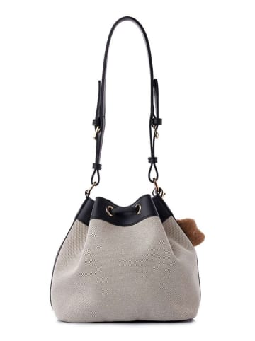 Lucky Bees Schultertasche in Creme/ Schwarz - (B)25 x (H)22 x (T)16 cm
