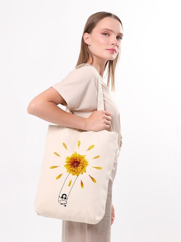 BAGmori Schoudertas crème - (B)35 x (H)40 x (D)8 cm