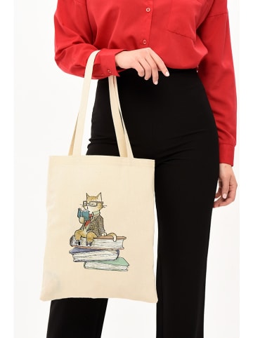 BAGmori Schultertasche in Creme - (B)35 x (H)40 x (T)8 cm