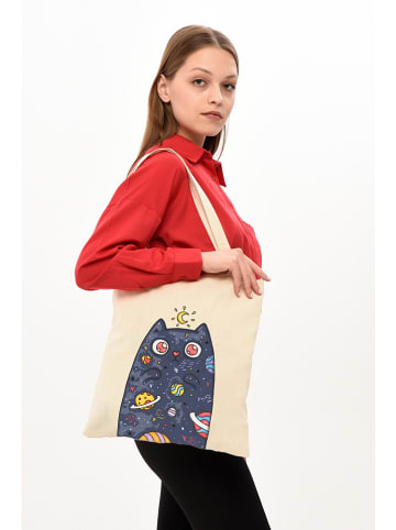 BAGmori Schultertasche in Creme - (B)35 x (H)40 x (T)8 cm